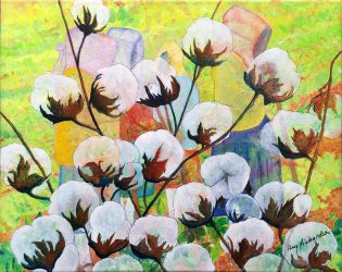 “Tohono O”odham women working the cotton fields, circa 1965"
- Acrylic on canvas - 20”W x 16”H - Original available $350
- Signed canvas and paper prints available on order Amy Richardson - Tohono O”odham women working the cotton fields, circa 1965